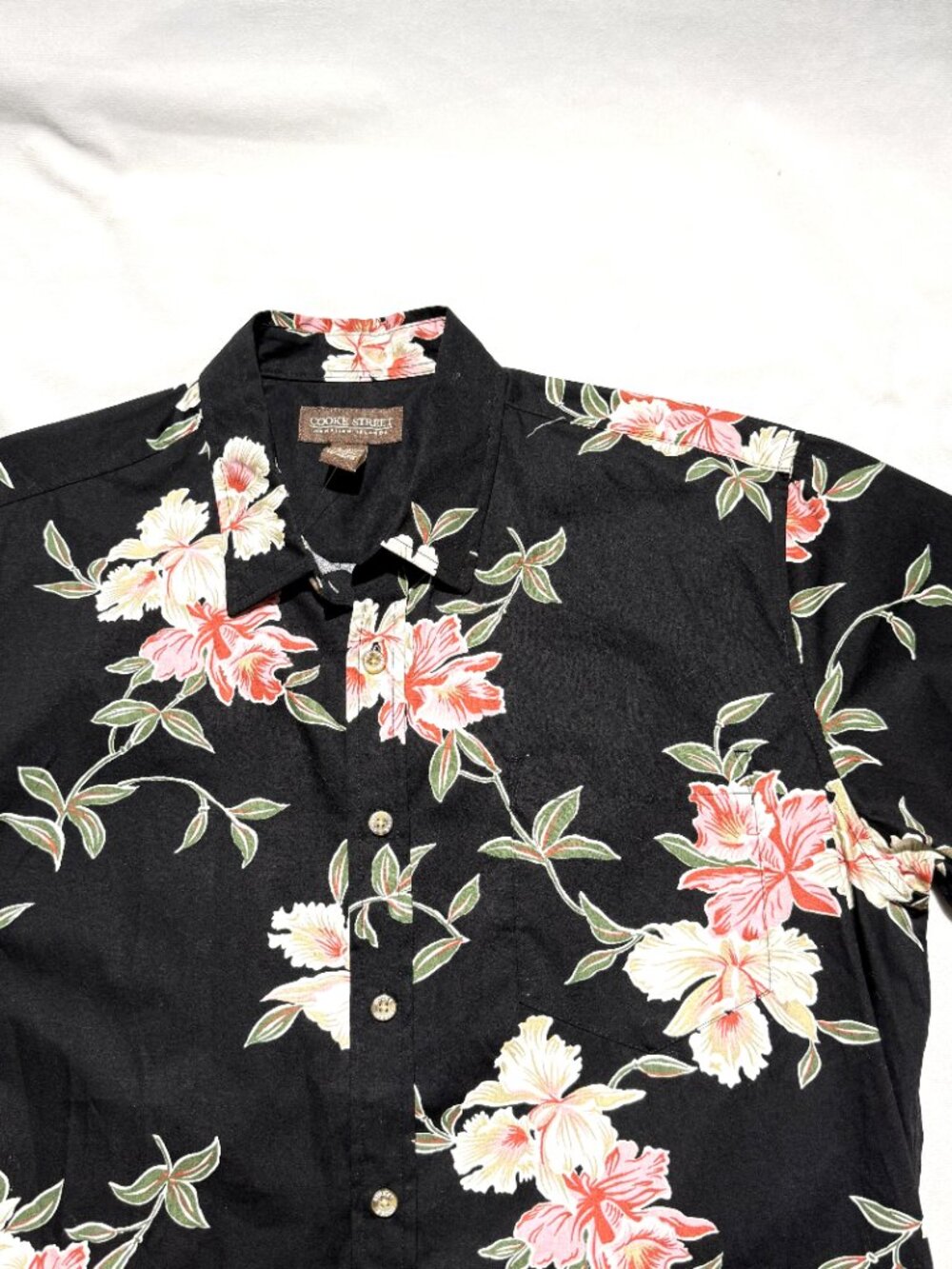 Cooke Street Honolulu Mens Hawaiian Shirt Large Black/Multi Brand New With Tags